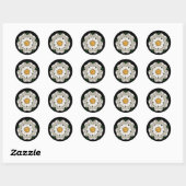 White Rose of York Ronde Sticker (Vel)