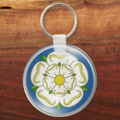 White Rose of Yorkshire Flag Sleutelhanger (Voorkant)