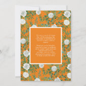 White Rose Orange Photo Faire-part de graduation (Dos)