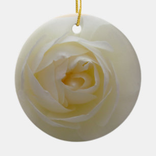White Rose Ornament Personalized Roos Decorations