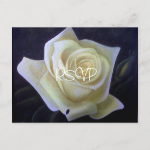 White Rose Painting Wedding nodigt RSVP uit met fo Uitnodiging Briefkaart