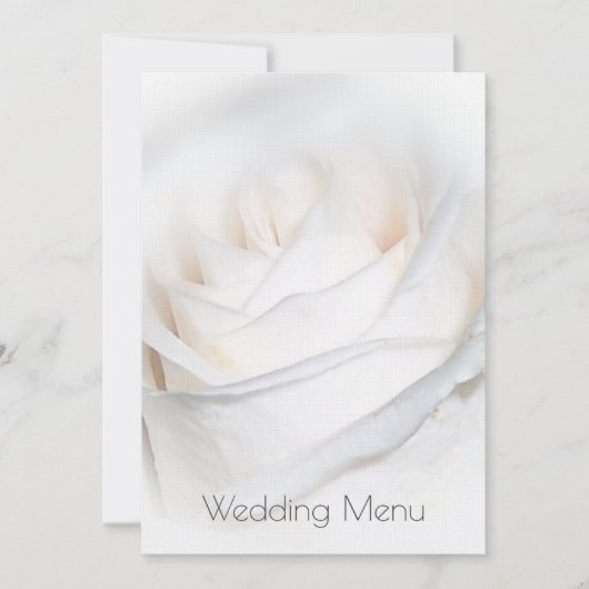 White Rose Personalized Weddenrenmenu Kaart (Voorkant)