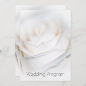 White Rose Personalized Wedding Programme Kaart (Voorkant / Achterkant)