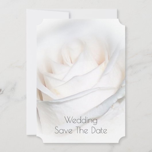 White Rose Personalized Wedding Save the Date (Voorkant)