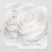 White Rose Personalized Wedding Save the Date (Voorkant / Achterkant)