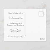 White Rose Personalized Wedding Save the Date Briefkaart (Achterkant)