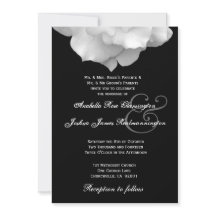 WHITE Rose Petals Wedding Invitation F200
