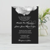 WHITE Rose Petals Wedding Invitation F200 Kaart (Staand voorkant)