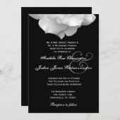 WHITE Rose Petals Wedding Invitation F200A Kaart (Voorkant / Achterkant)