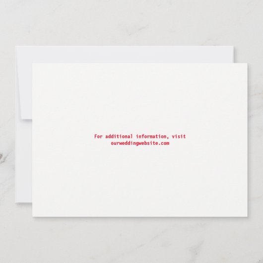 White Rose Red Script Save the Date Card (Achterkant)