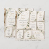   White Rose Sage Green Wedding Invitation (Devant / Derrière)