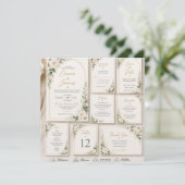   White Rose Sage Green Wedding Invitation (Debout devant)