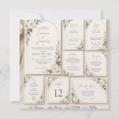   White Rose Sage Green Wedding Invitation (Devant)