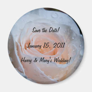 White Rose Save the Date Magnet Magneet