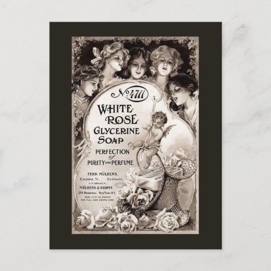 White Rose Soap Advertisation Briefkaart (Voorkant)