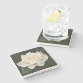 White Rose Stenen Onderzetter (Zijkant)