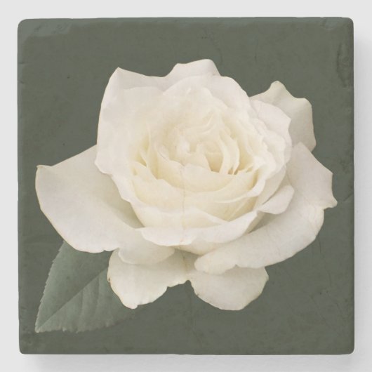 White Rose Stenen Onderzetter (Voorkant)