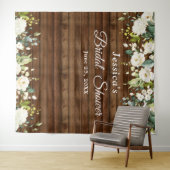 White Rose Vrijgezellenfeest Chic Photo Booth Back Wandkleed (In Situ (horizontaal))