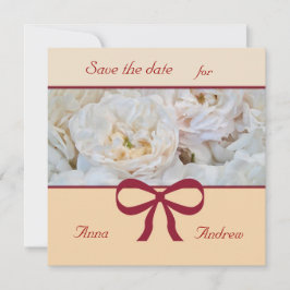 White Rose Wedding Invitation Kaart