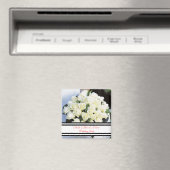 White Rose Wedding Magnet Favor Sjabloon Magneet (Insitu (Vaatwasser))