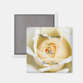 White Rose Wedding Magnet Magneet (Voorkant / Achterkant)