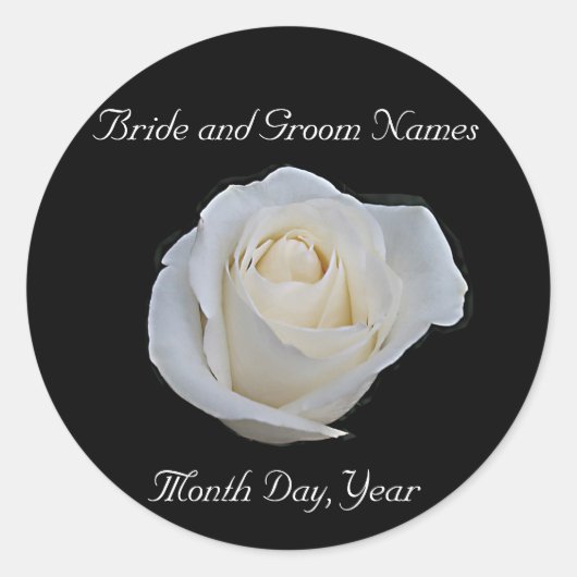 White Rose Wedding Sticker (Voorkant)
