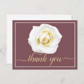 White Rose Wild Ginger Achtergrond Dank je Briefkaart (Voorkant / Achterkant)