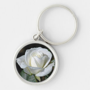 White Rose with Dew Sleutelhanger