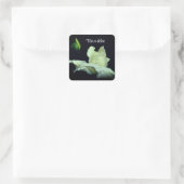 White Rosebud After Rain Personalized Vierkante Sticker (Tas)