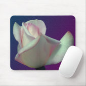 White Rosebud Flower Muismat (Met muis)