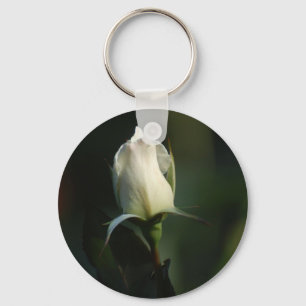 White Rosebud Sleutelhanger