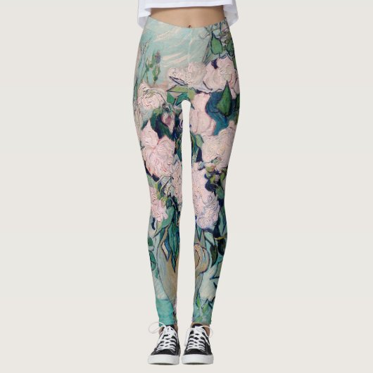 White Roses-1890-Vincent van Gogh Leggings (Voorkant)