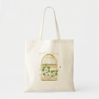 White Roses and A Gold Birdcage Gardener's Tas Ba