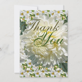 White Roses and Chrysanthemum Wedding Bedankt