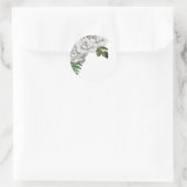 White Roses and Ferns Wedding Ronde Sticker (Tas)