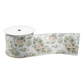 White Roses and Greenery Satin Lint (Spoel)