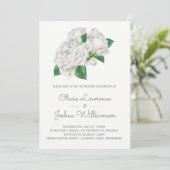 White Roses Aquarelle Mariage Invitations (Debout devant)