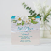 White Roses Beach Invitation de la douche nuptiale (Debout devant)