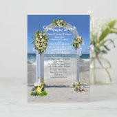 White Roses Beach Mariage Douche Invitation (Debout devant)
