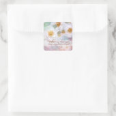 White Roses bedankt en waardering Vierkante Sticker (Tas)