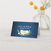 White Roses Blue Wood Lantern WeddenTabel (Achterkant)