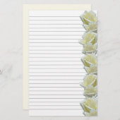 White Roses Border 1 Lined Writing Paper Briefpapier (Voorkant / Achterkant)