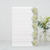 White Roses Border 1 Lined Writing Paper Briefpapier (Staand voorkant)