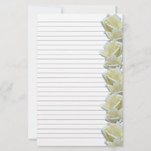 White Roses Border 1 Lined Writing Paper Briefpapier