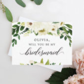 White Roses Bridesmaid proposal Kaart