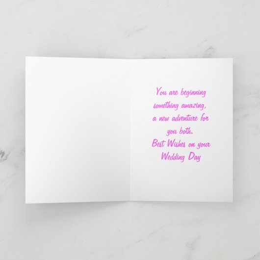 White Roses Bruiloft Kaart (Binnen)