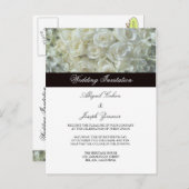 White Roses bruiloft uitnodiging Briefkaarten (Voorkant / Achterkant)