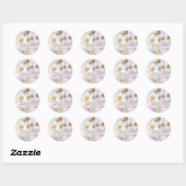 White Roses Classic Round Sticker (Vel)