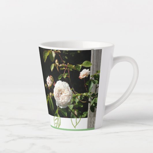 White Roses Design Latte Mok (Rechts)