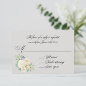 White Roses Elegant Floral Wedding RSVP (Staand voorkant)